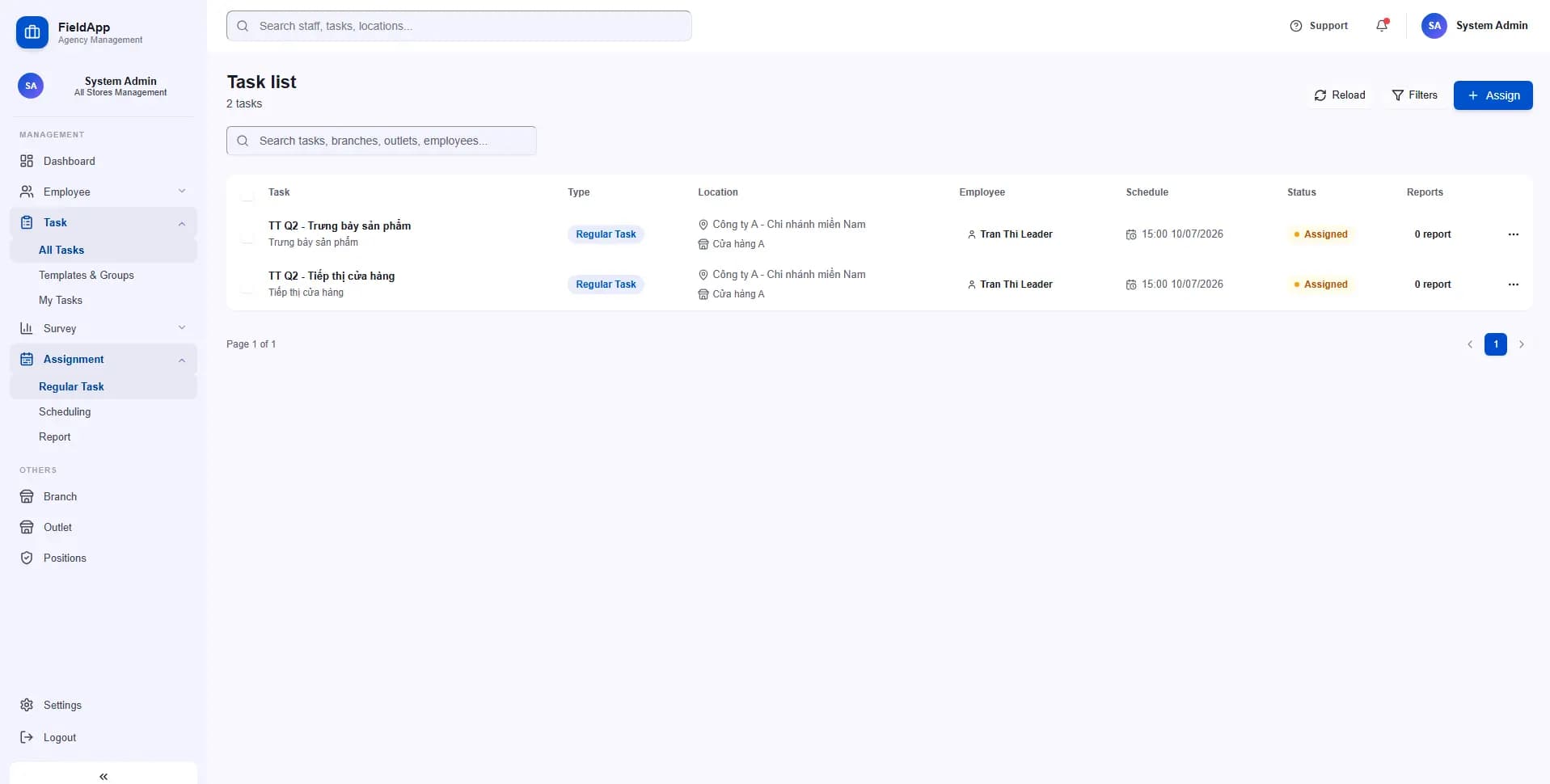 FieldApp ticket workflow